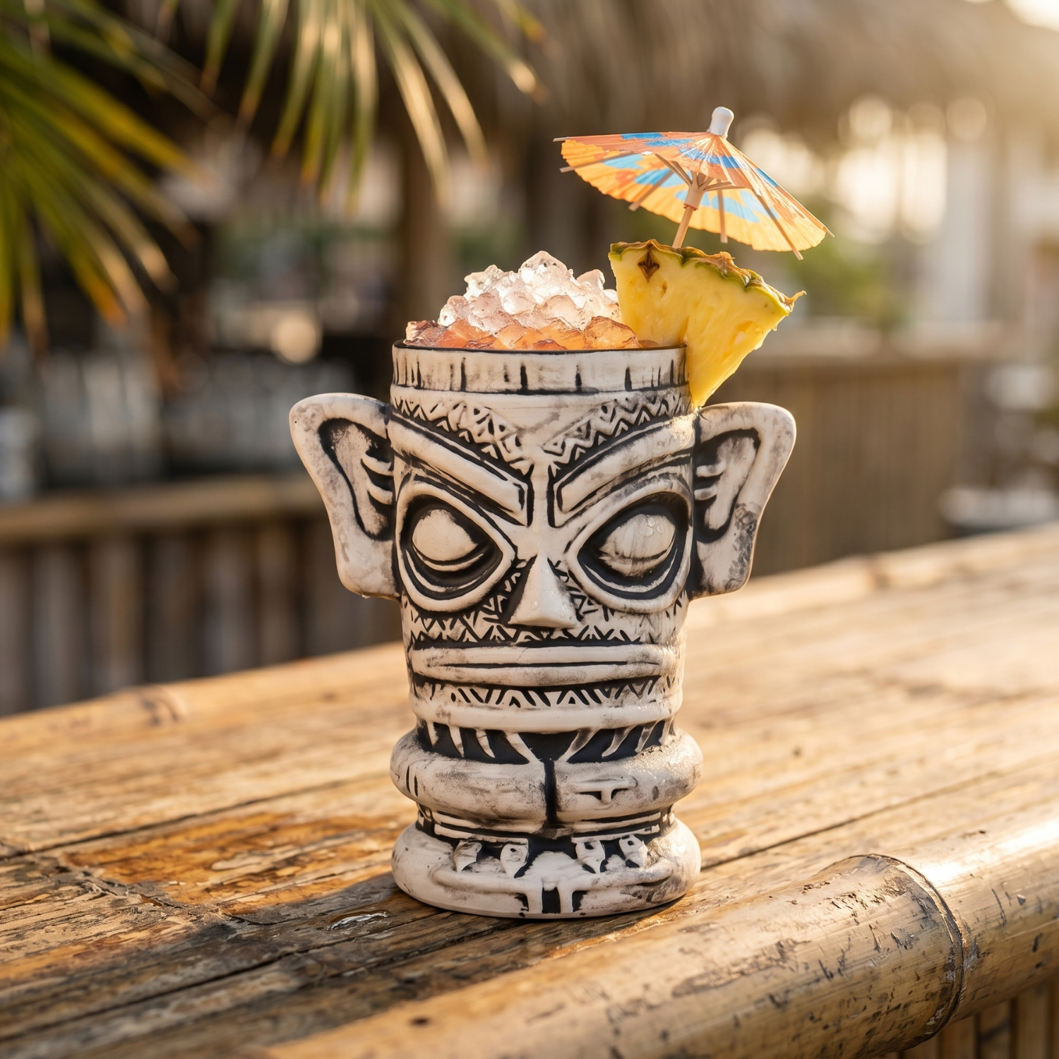 Mystic Preacher Tiki Mug - 500ml Ceramic Cocktail Cup For Tiki Bar, Ancient Home Bar Glassware