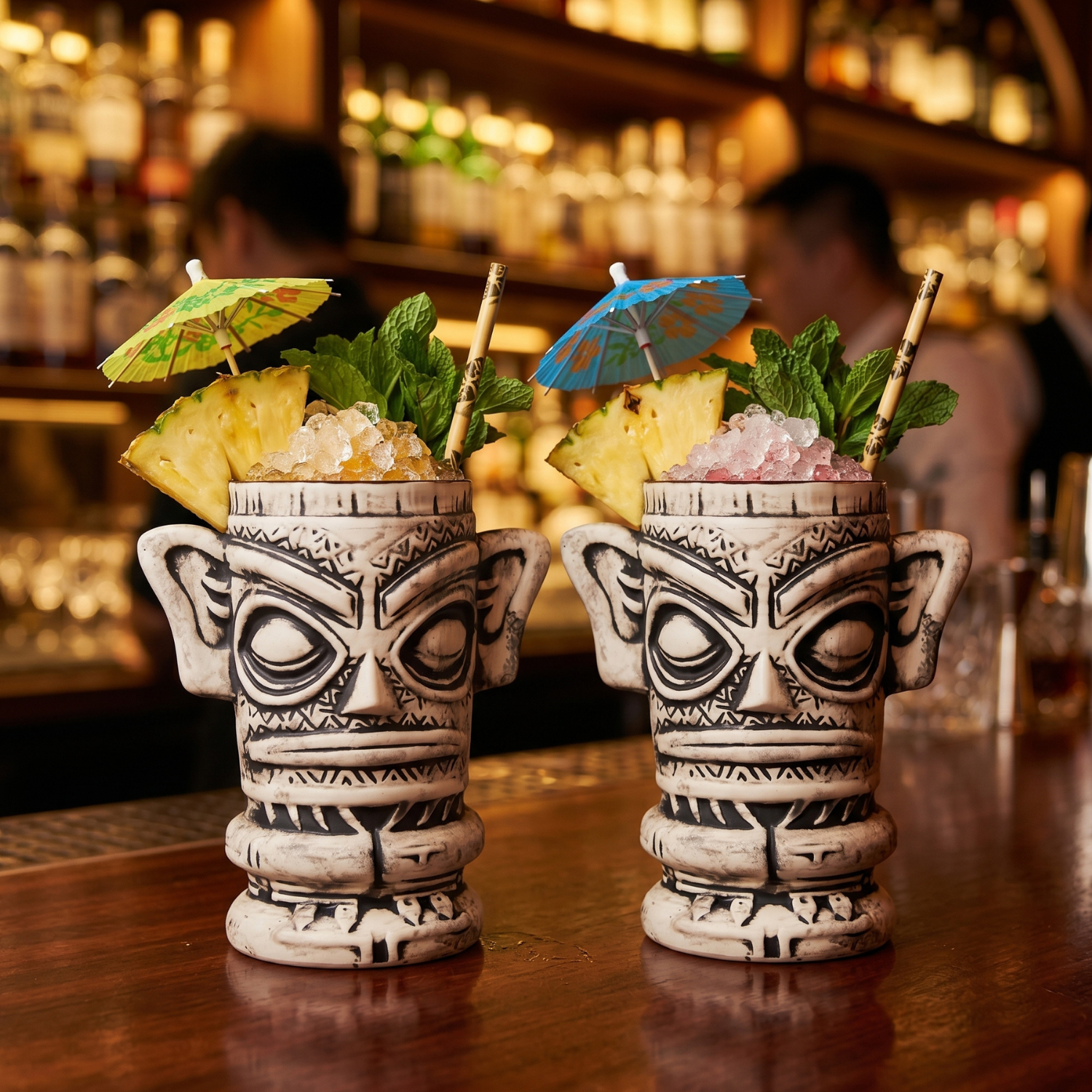 Mystic Preacher Tiki Mug - 500ml Ceramic Cocktail Cup For Tiki Bar, Ancient Home Bar Glassware