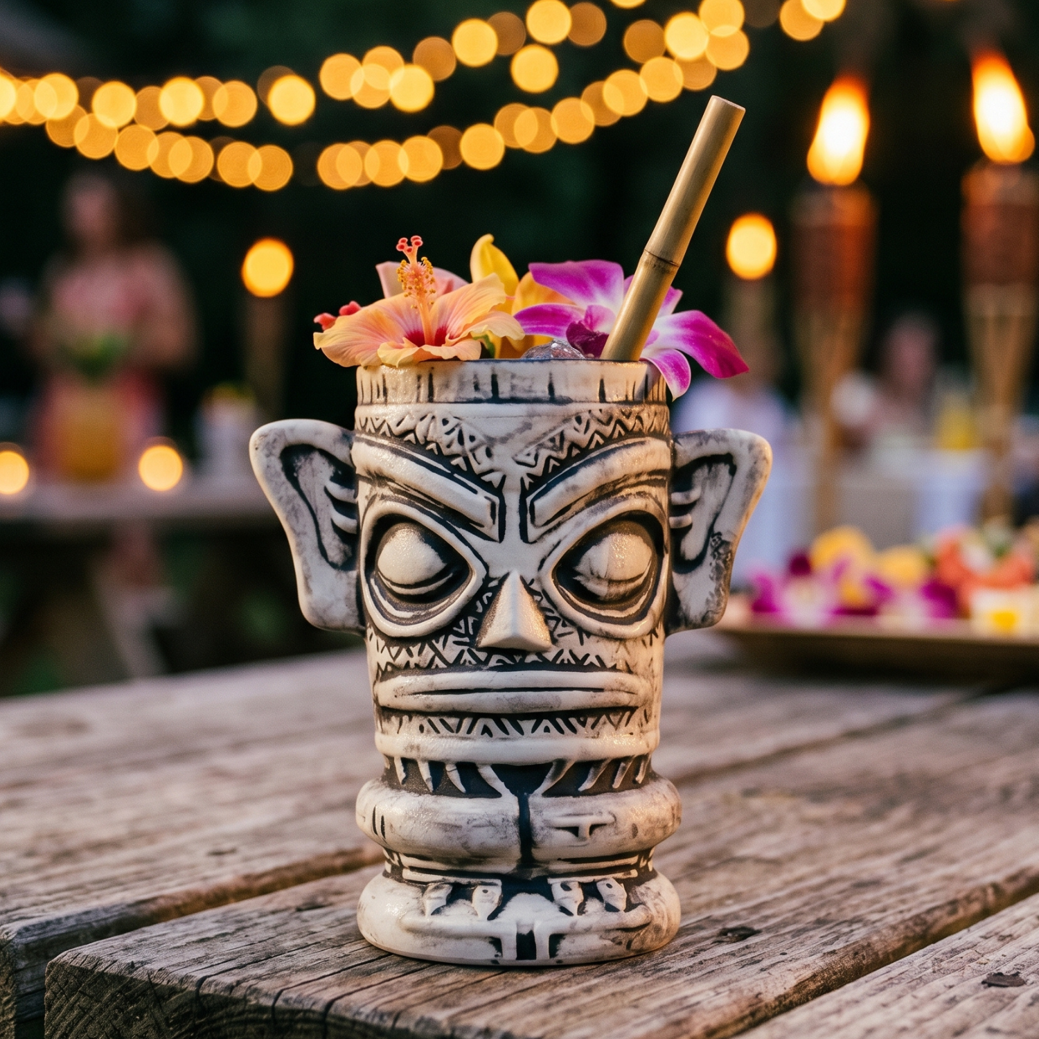 Mystic Preacher Tiki Mug - 500ml Ceramic Cocktail Cup For Tiki Bar, Ancient Home Bar Glassware