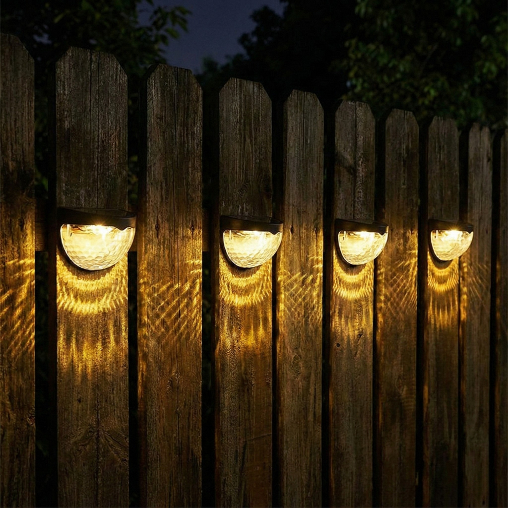 Outdoor Solar Fence Light 6-LED Waterproof Wall Lamp, Warm White or Cool White, 12–16Hr Lighting, Sets of 1, 2, 4 or 7