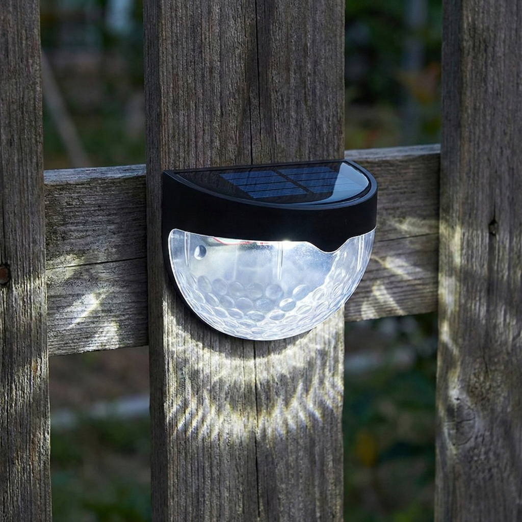 Outdoor Solar Fence Light 6-LED Waterproof Wall Lamp, Warm White or Cool White, 12–16Hr Lighting, Sets of 1, 2, 4 or 7