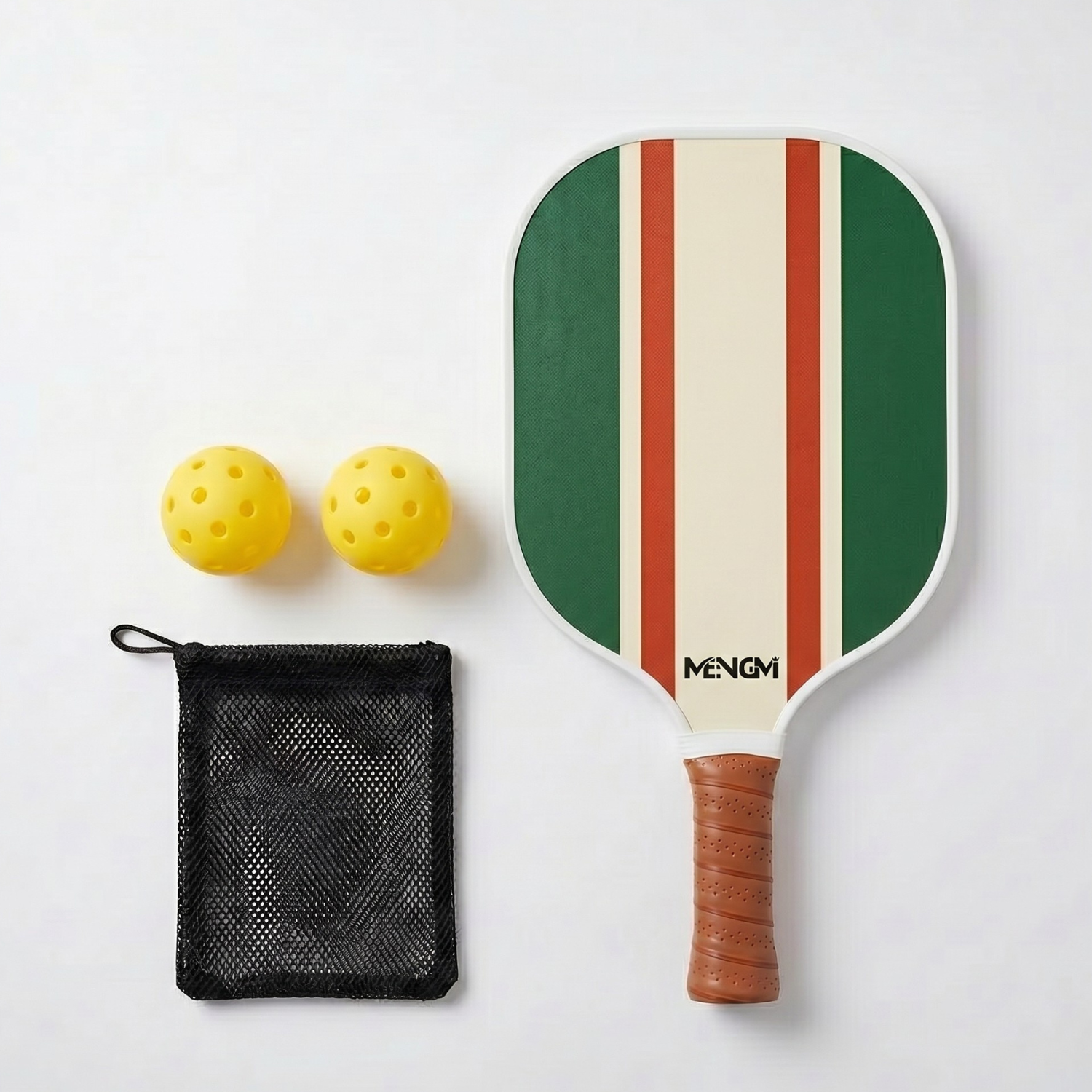 Pickleball Paddle Set for Beginners – Wooden Paddle with Balls & Bag | Single or 2-Player Set | Blue, Green, Purple, Brown
