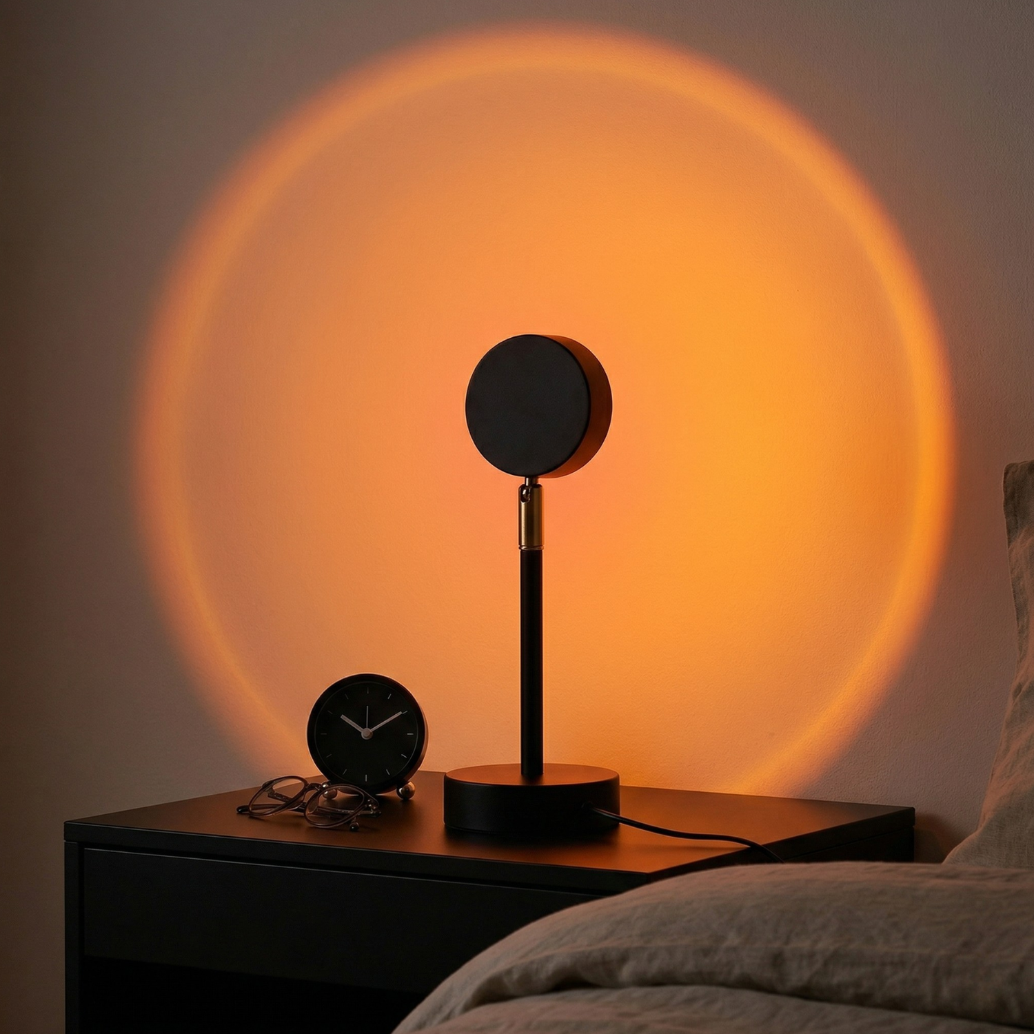 RGB Sunset Projection Lamp LED Mood Light with App & Remote Control USB Color Changing Rainbow Ambient Bedroom Desk Decor Lamp
