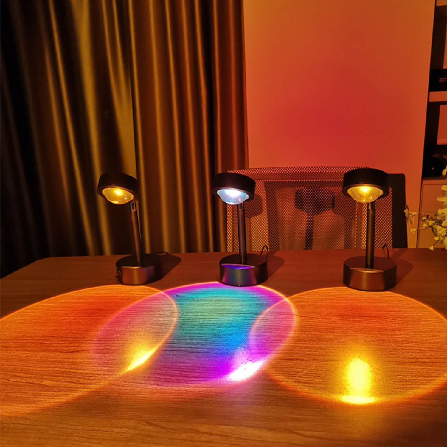 RGB Sunset Projection Lamp LED Mood Light with App & Remote Control USB Color Changing Rainbow Ambient Bedroom Desk Decor Lamp