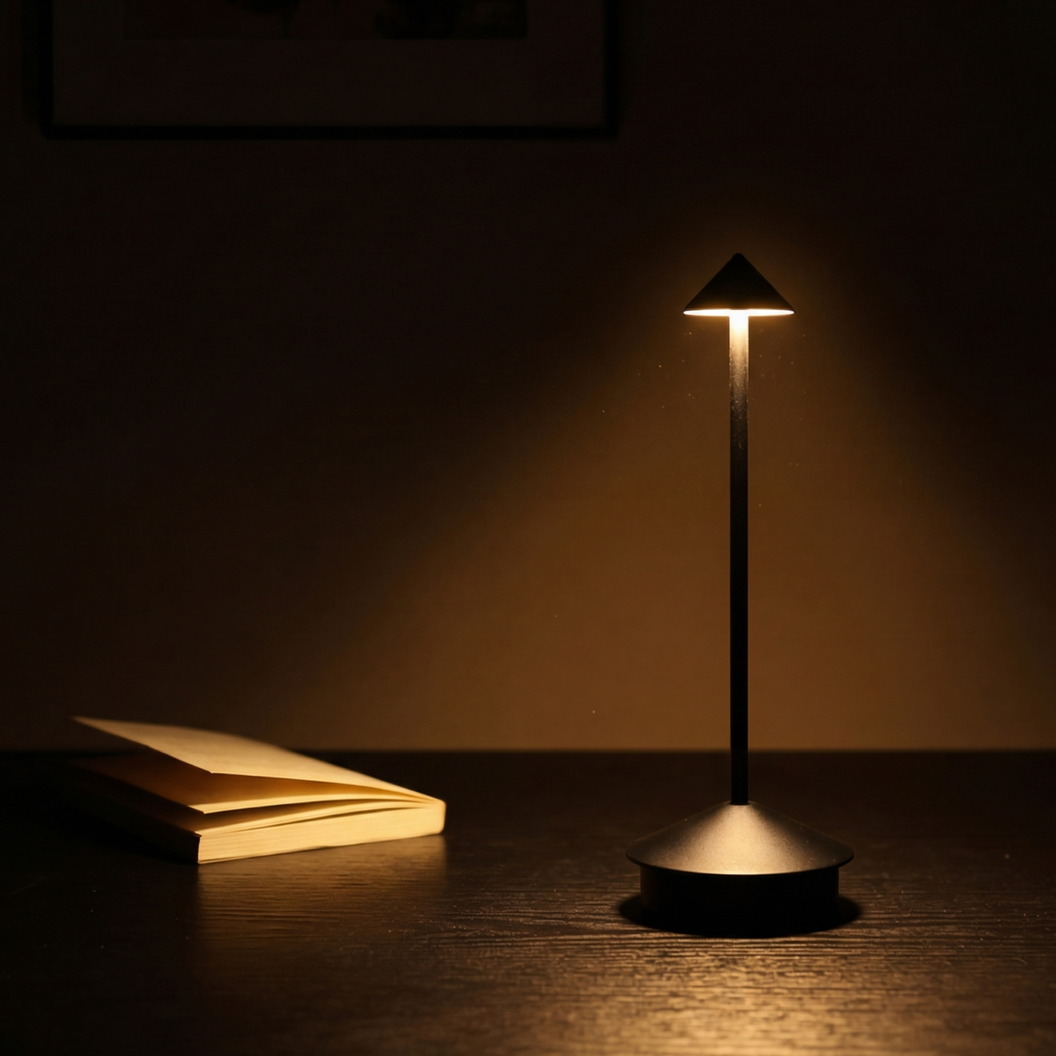 Rechargeable Steeple LED Table Lamp – Cordless Ambient Night Light, Modern Restaurant & Outdoor Camping Lamp (Gold, Black, White, Grey, Brown)