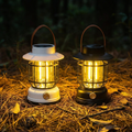 Solar outdoor hanging lanterns in Obsidian Black and Twilight White, set of 2