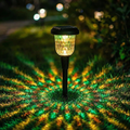 Solar pathway light with geometric projector head, single stake (1ct)