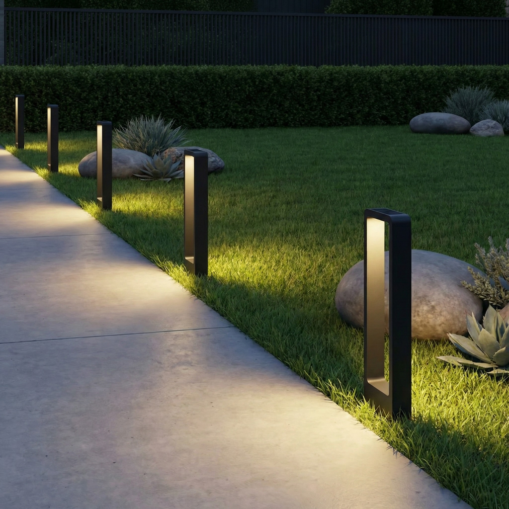 Solar Landscape Path Lights (1–8 Pack), IP65 Waterproof Aluminum Garden Lamps, Modern LED Outdoor Walkway Lighting
