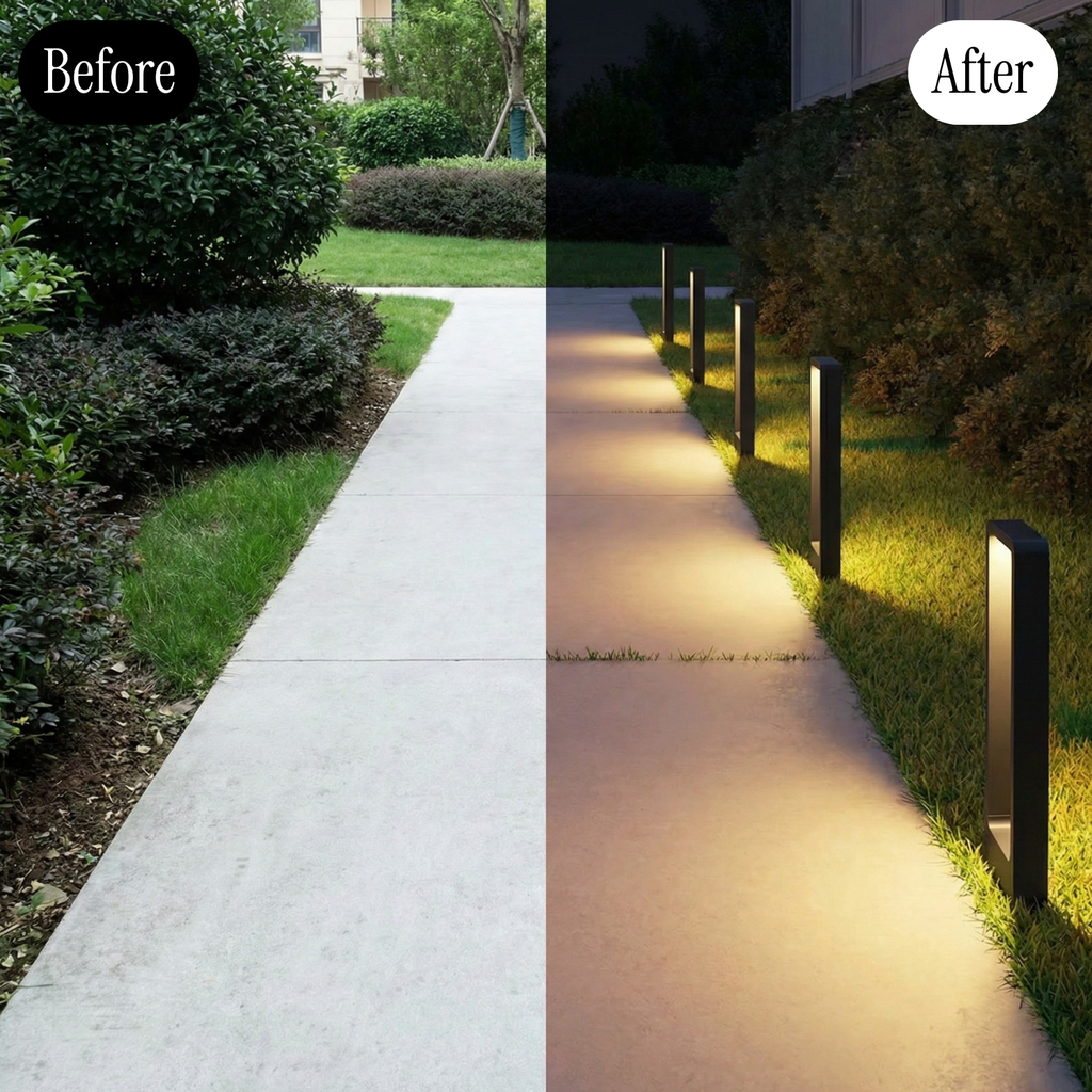 Solar Landscape Path Lights (1–8 Pack), IP65 Waterproof Aluminum Garden Lamps, Modern LED Outdoor Walkway Lighting