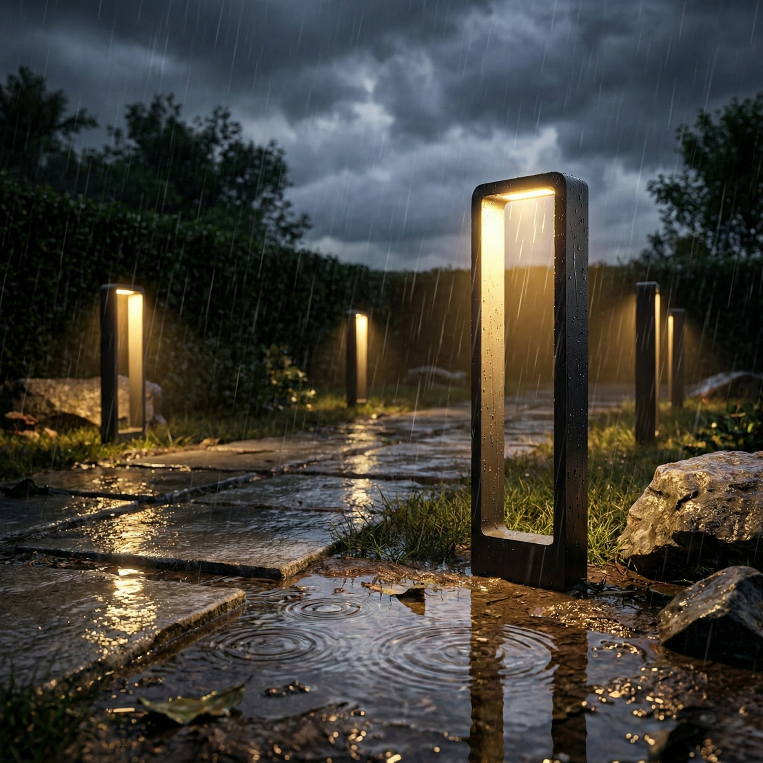 Solar Landscape Path Lights (1–8 Pack), IP65 Waterproof Aluminum Garden Lamps, Modern LED Outdoor Walkway Lighting