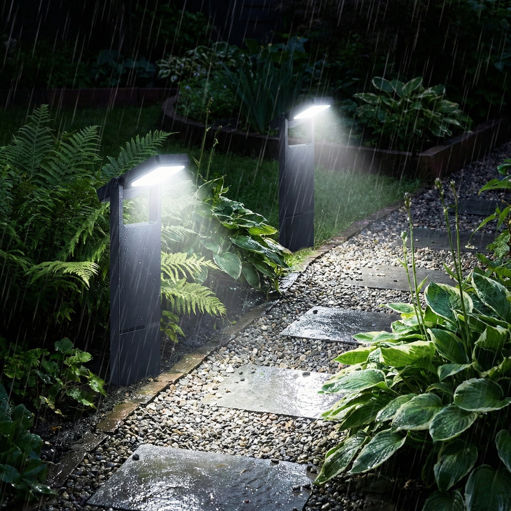 Solar Outdoor Pathway Light, IP65 Waterproof LED Garden Lamp with Dusk-to-Dawn Sensor, Warm or Cool White Landscape Lighting