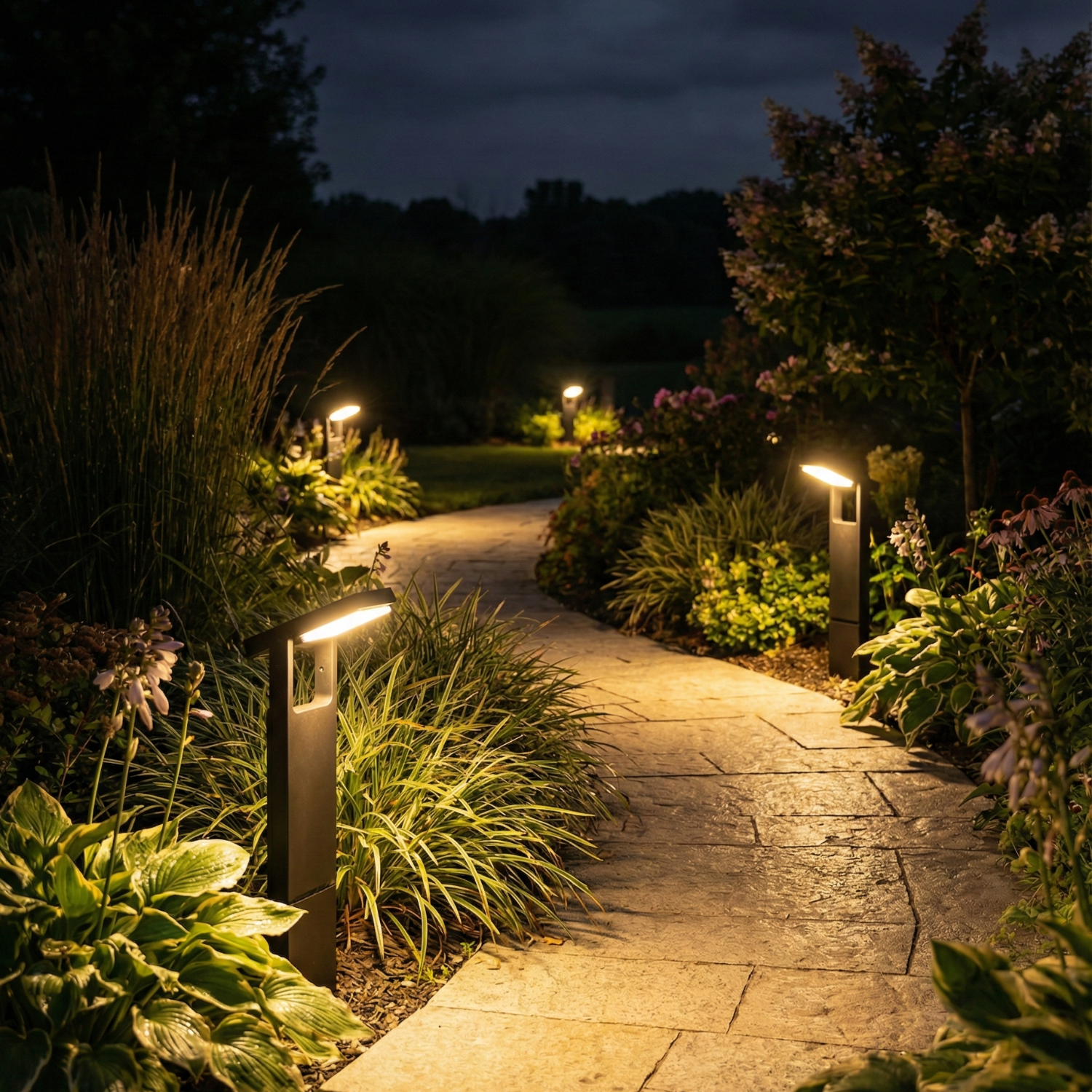 Solar Outdoor Pathway Light, IP65 Waterproof LED Garden Lamp with Dusk-to-Dawn Sensor, Warm or Cool White Landscape Lighting