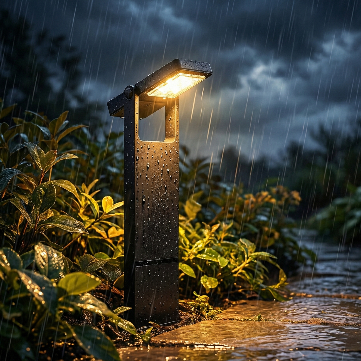 Solar Outdoor Pathway Light, IP65 Waterproof LED Garden Lamp with Dusk-to-Dawn Sensor, Warm or Cool White Landscape Lighting