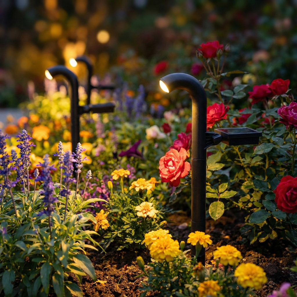 Solar Pathway Lights 4-Pack, IP55 Waterproof LED Garden Path Lights, Warm or Cool White Outdoor Landscape Lighting