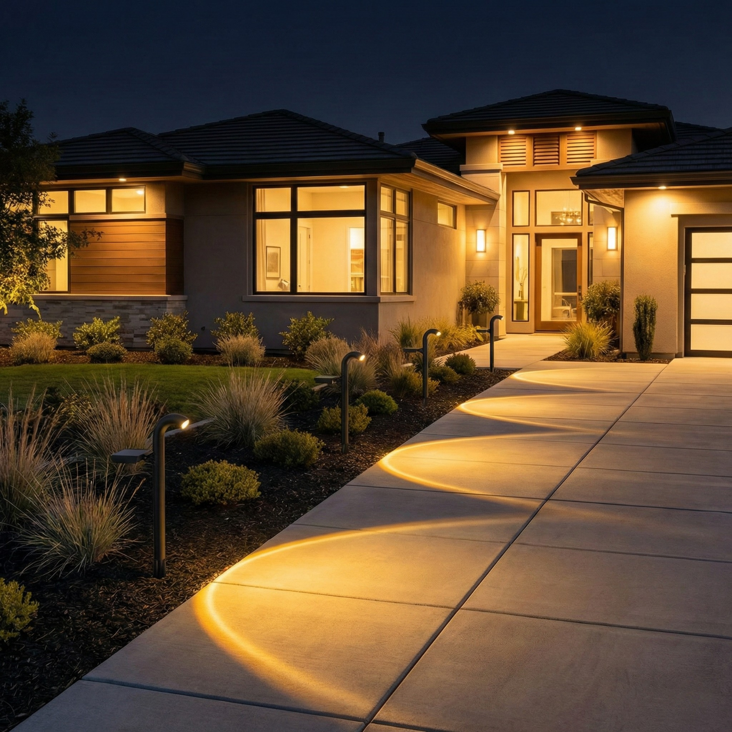 Solar Pathway Lights 4-Pack, IP55 Waterproof LED Garden Path Lights, Warm or Cool White Outdoor Landscape Lighting