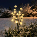 Decorative outdoor light fixture in a snowy landscape