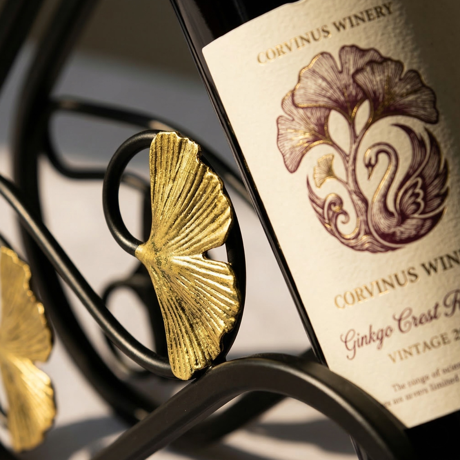 Swan Wine Rack Holder | Decorative Iron Bottle Stand | Bronze & Black | Elegant Home Bar Décor