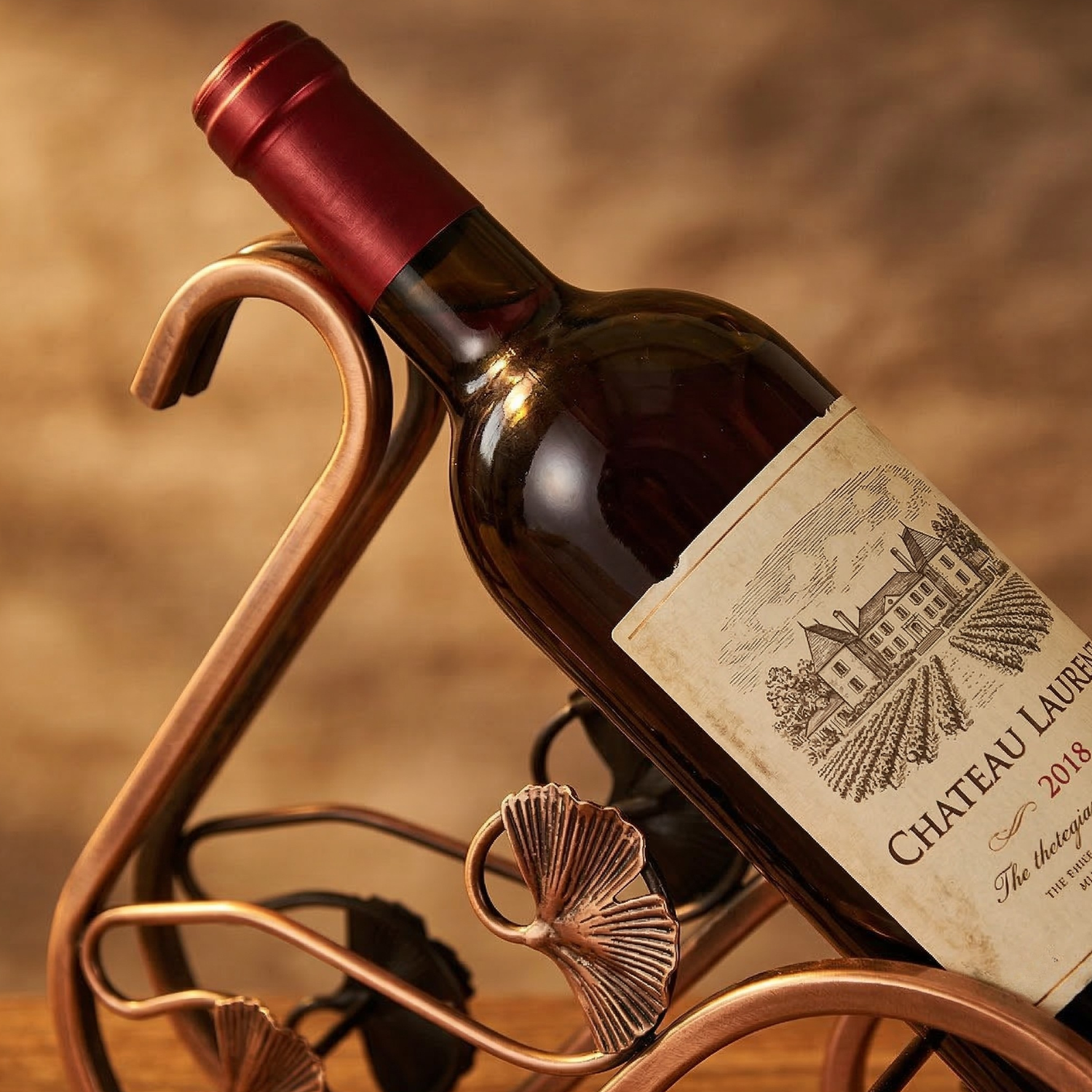 Swan Wine Rack Holder | Decorative Iron Bottle Stand | Bronze & Black | Elegant Home Bar Décor