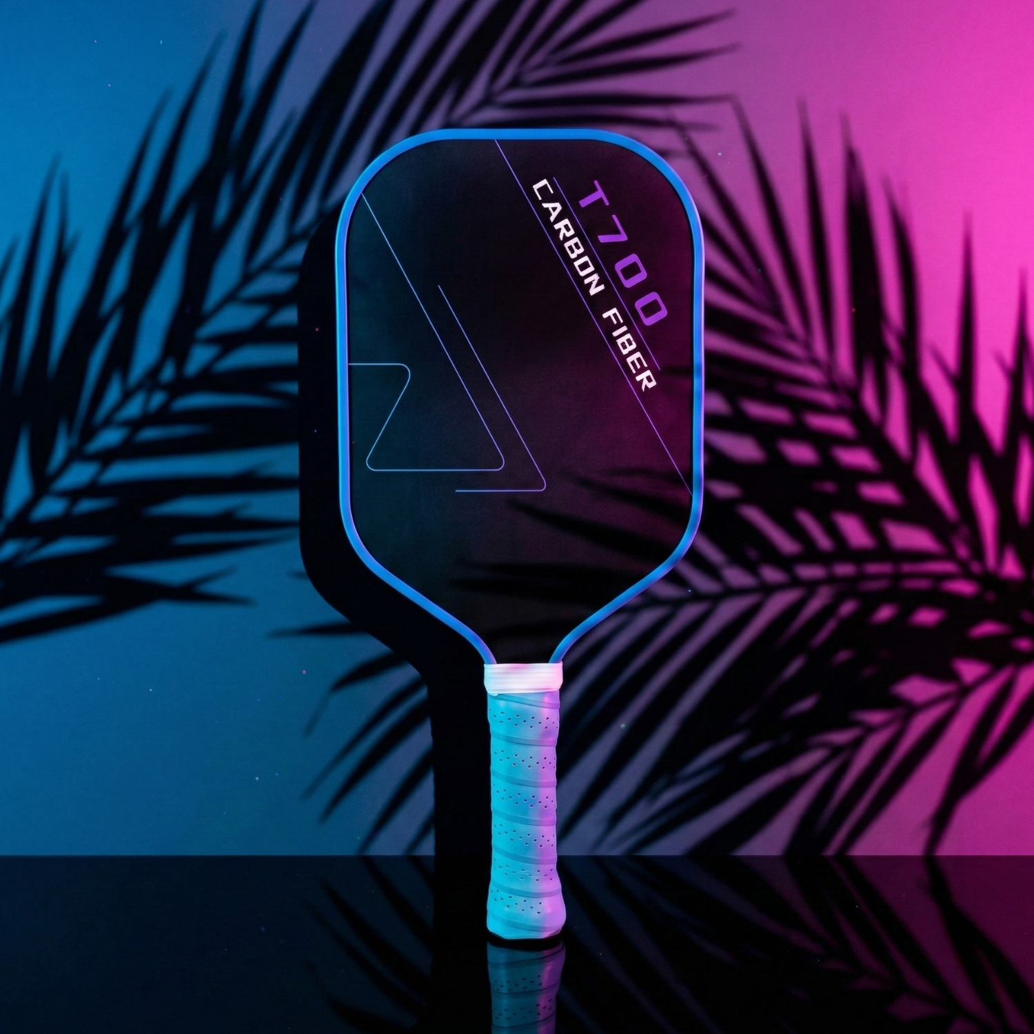 T700 Carbon Fiber Pickleball Paddle – 220g Ultra-Lightweight Competition Grade Racket for Power & Control (Miami Vice Colorway)