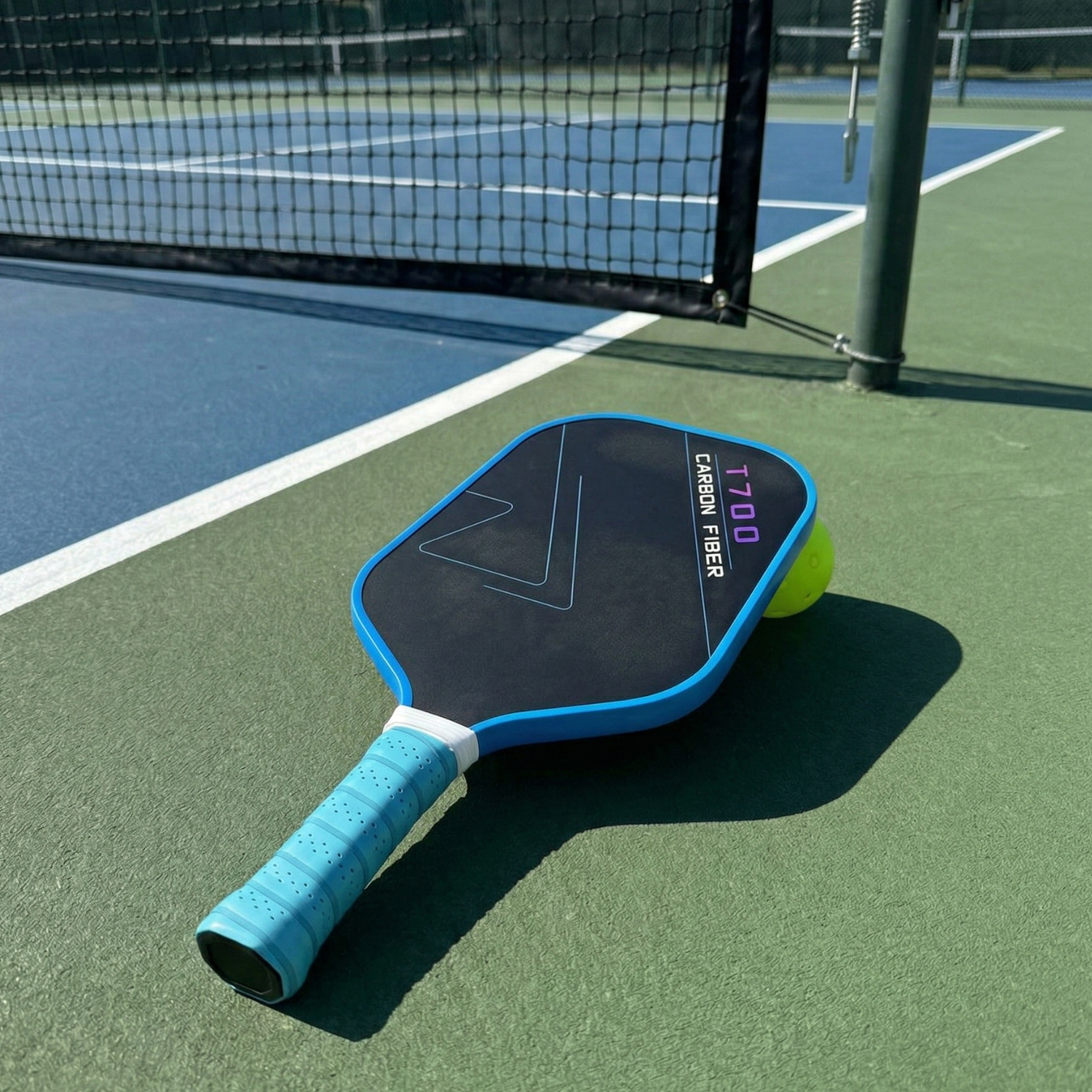 T700 Carbon Fiber Pickleball Paddle – 220g Ultra-Lightweight Competition Grade Racket for Power & Control (Miami Vice Colorway)