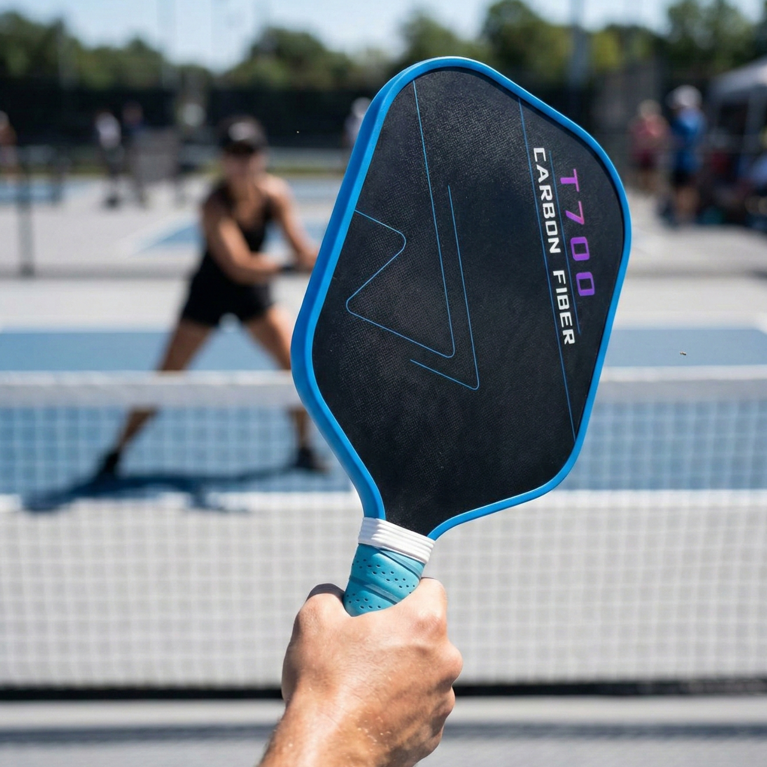 T700 Carbon Fiber Pickleball Paddle – 220g Ultra-Lightweight Competition Grade Racket for Power & Control (Miami Vice Colorway)