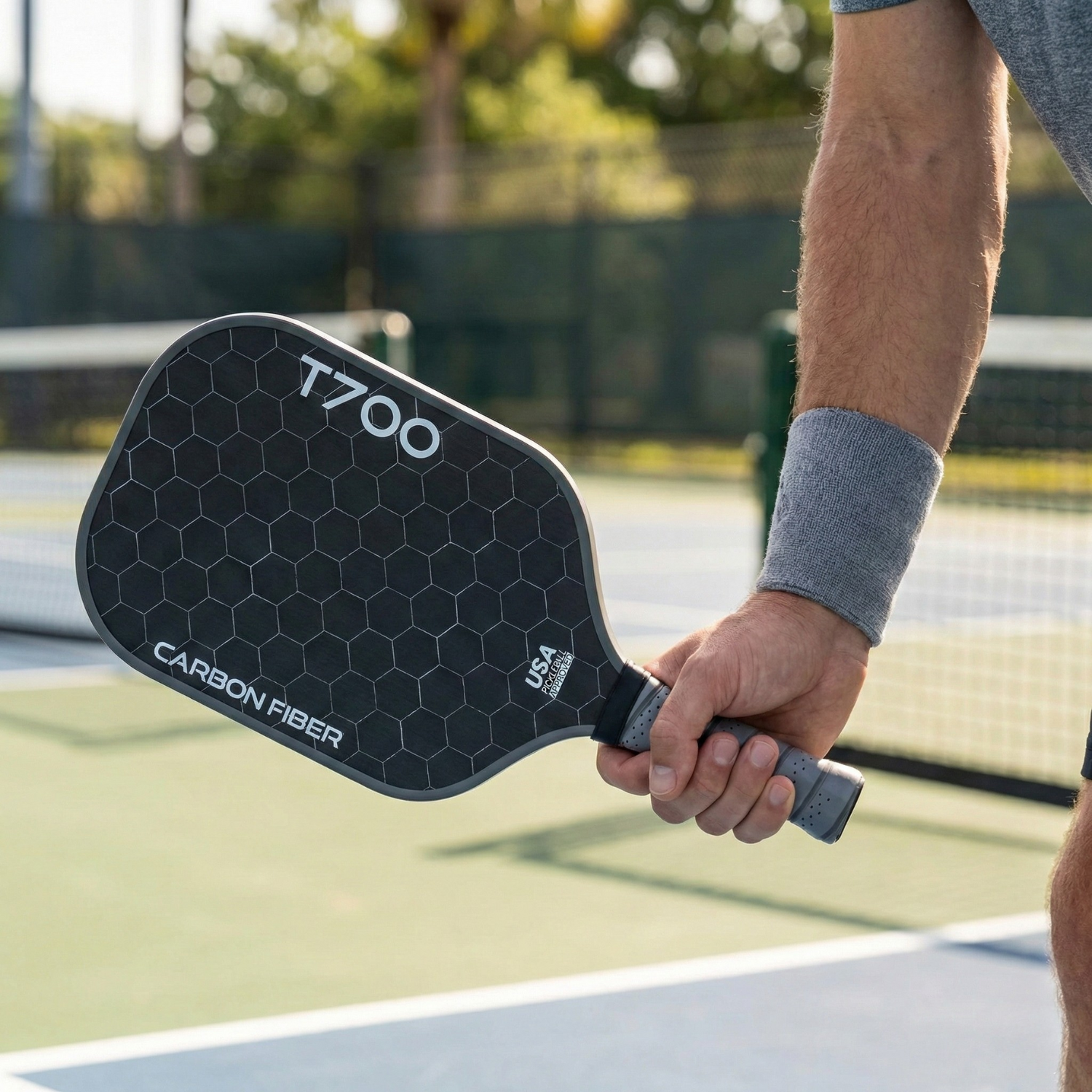 T700 Carbon Fiber Pickleball Paddle 16mm | Honeycomb Core, Textured Grip, USAPA Approved (Graphite Honeycomb)