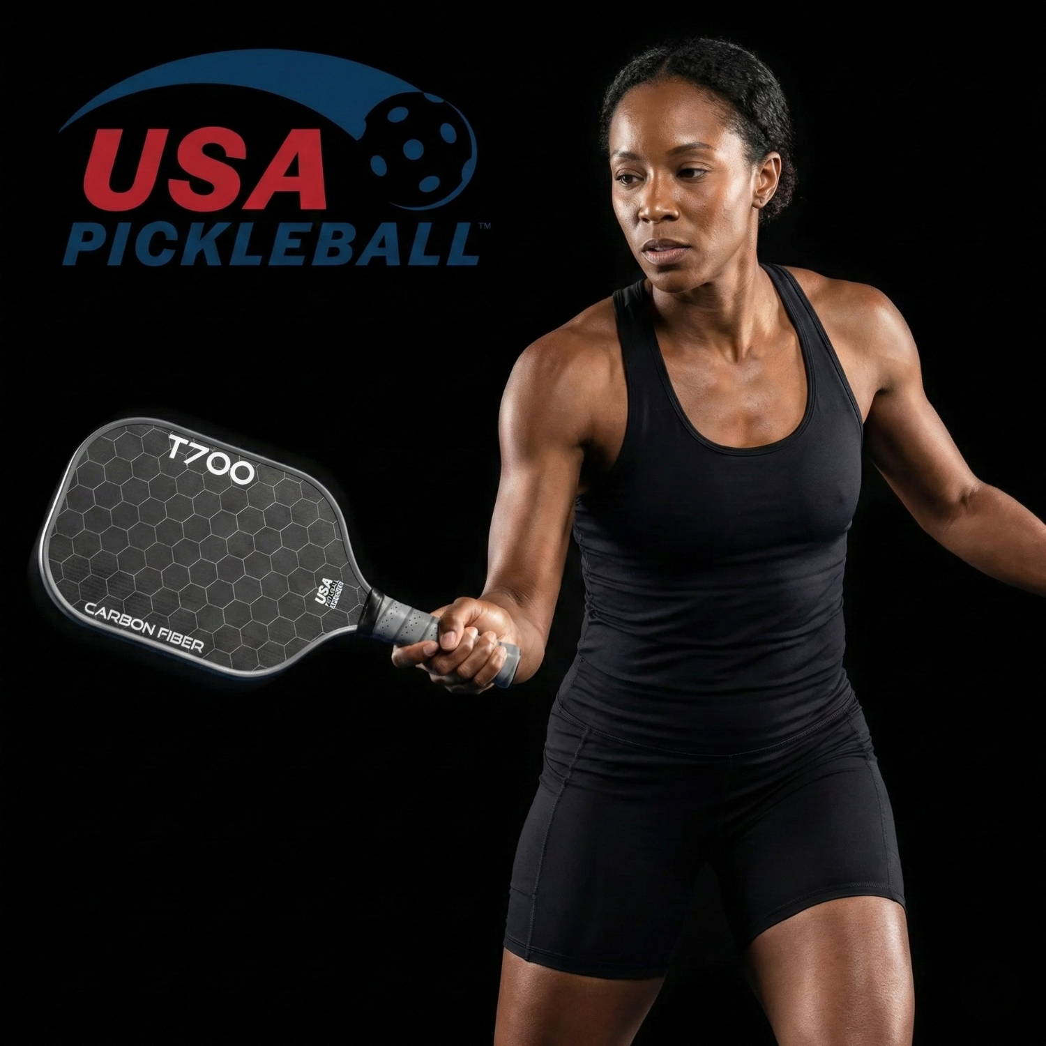 T700 Carbon Fiber Pickleball Paddle 16mm | Honeycomb Core, Textured Grip, USAPA Approved (Graphite Honeycomb)
