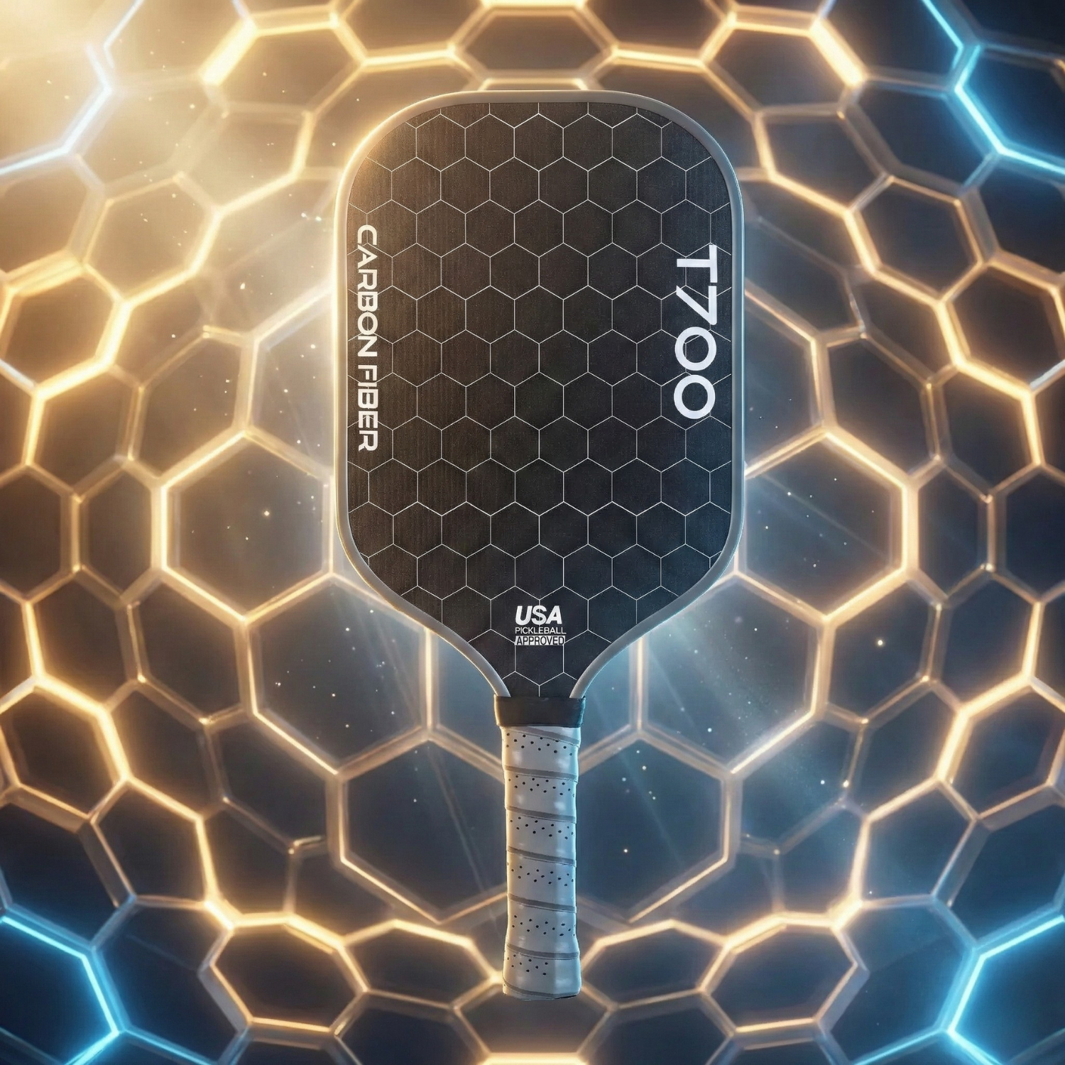 T700 Carbon Fiber Pickleball Paddle 16mm | Honeycomb Core, Textured Grip, USAPA Approved (Graphite Honeycomb)