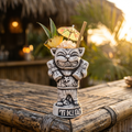 550ml Tiki Cat ceramic mug with grinning cat face and tiki straw drink
