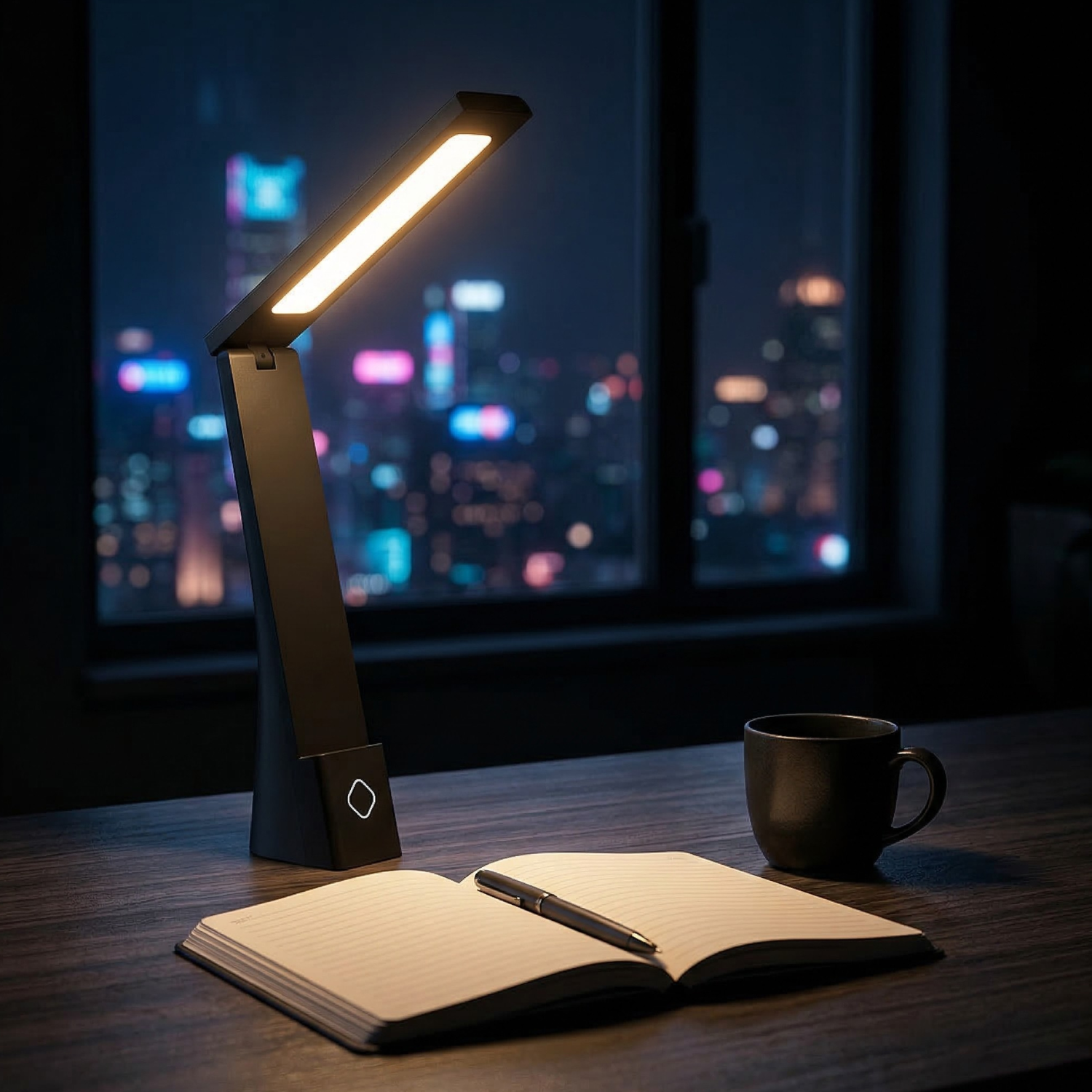 USB Rechargeable Folding LED Desk Lamp – Touch Control, Stepless Dimming, 3 Color Temperatures, Multi-Angle, Phone Holder, No Flicker Eye Protection