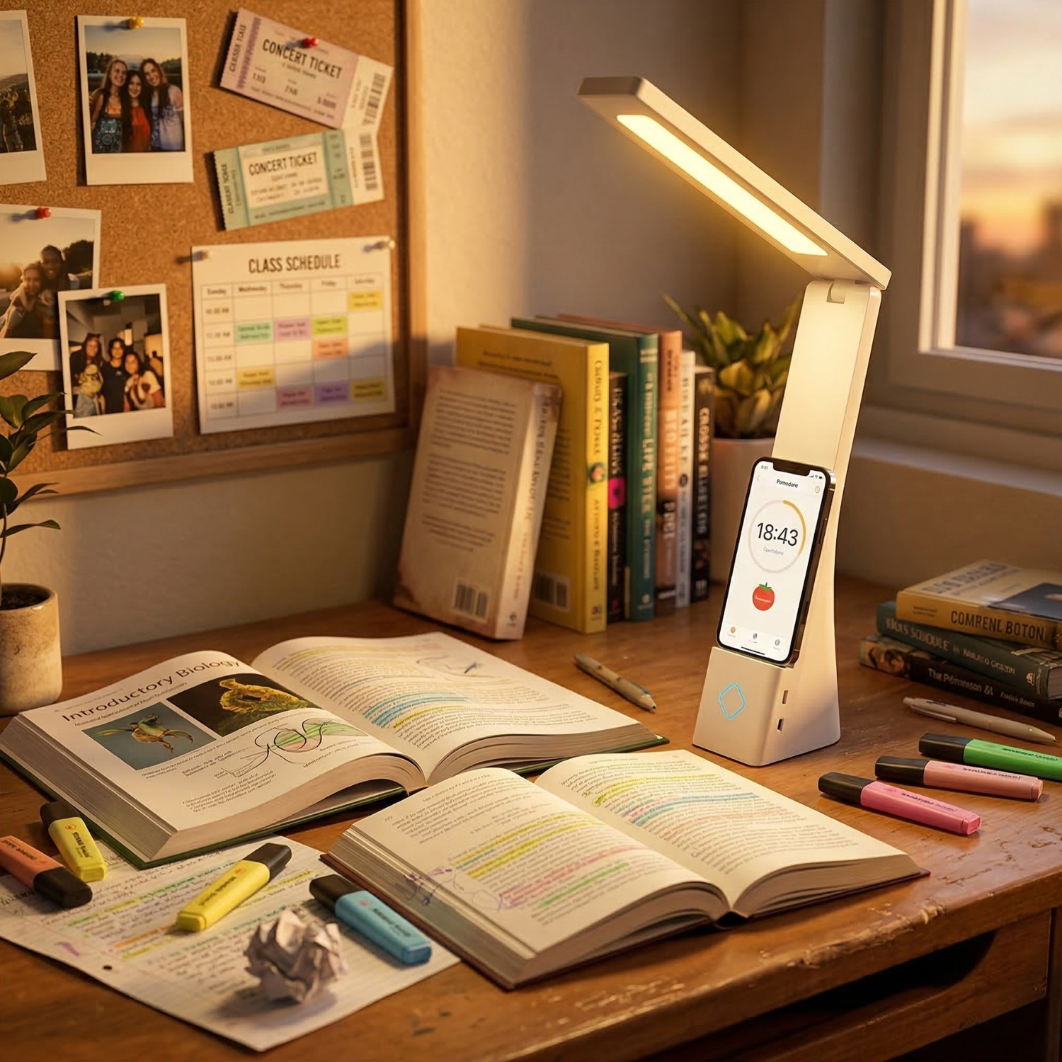 USB Rechargeable Folding LED Desk Lamp – Touch Control, Stepless Dimming, 3 Color Temperatures, Multi-Angle, Phone Holder, No Flicker Eye Protection