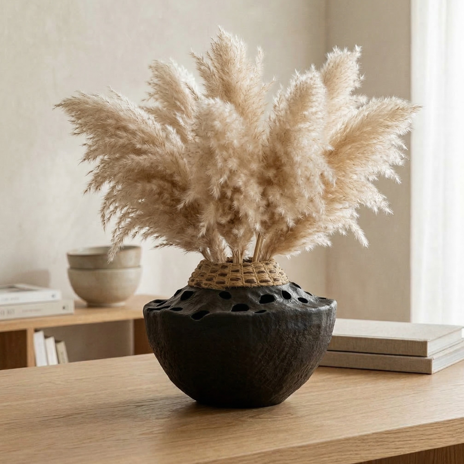 Wabi-Sabi Zen Decorative Vase – Rustic Japanese Style Sculptural Vase for Minimalist Home Decor