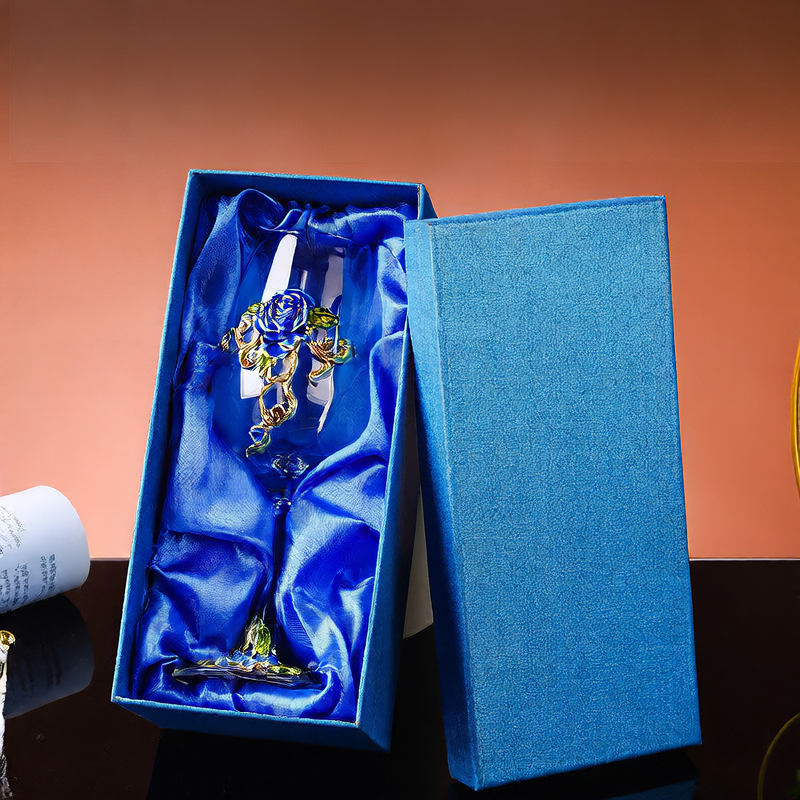 Sun Lake Supply Floral Enamel Designed Wine Glass Set