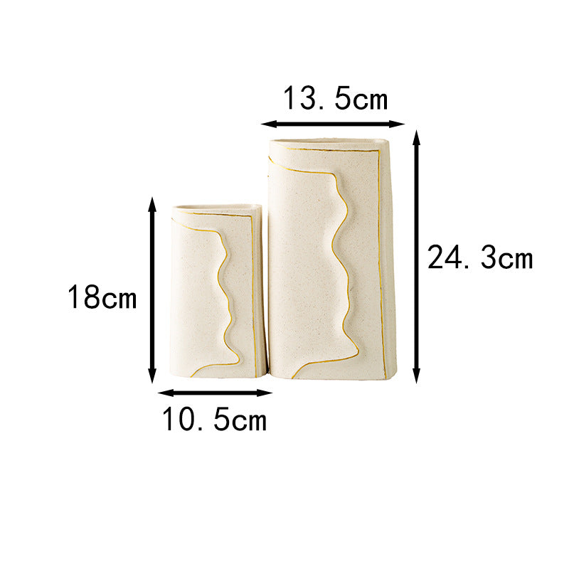 Book-Shaped Abstract Ceramic Vase Set (2-Piece) – Sculptural Modern Decor in Three Colors