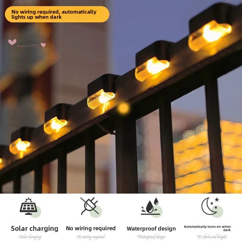 Solar-powered step lights and outdoor garden lights