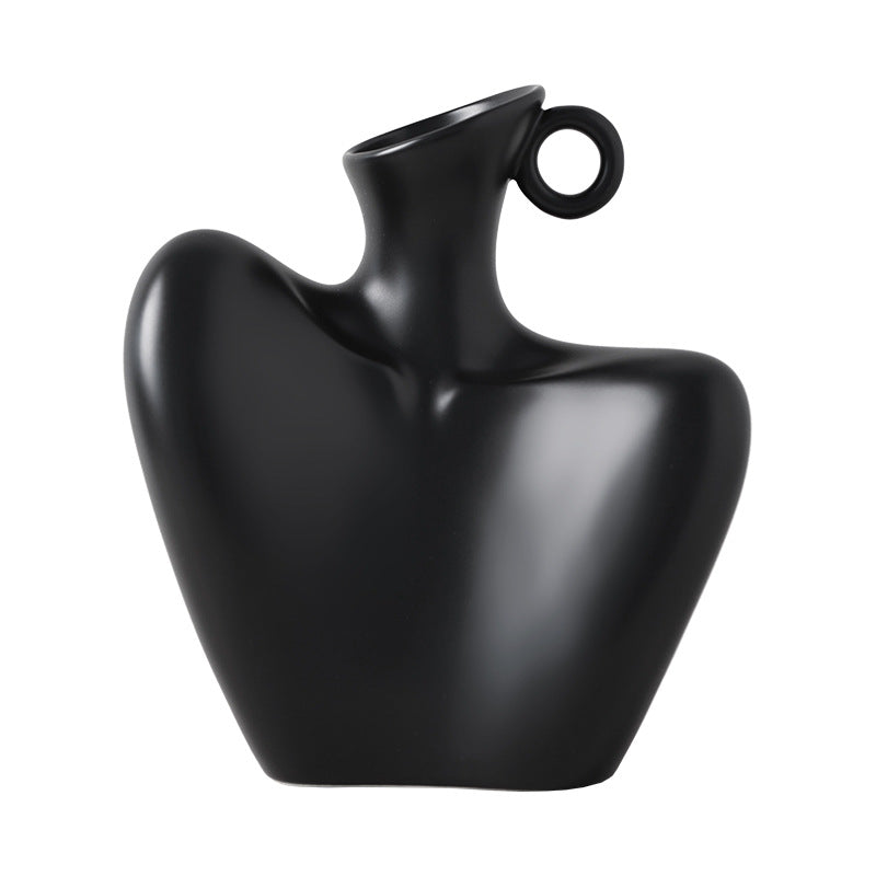 Sun Lake Supply Sculptural Bust Ceramic Vase - Modern Decorative Art Vase in Multiple Colors