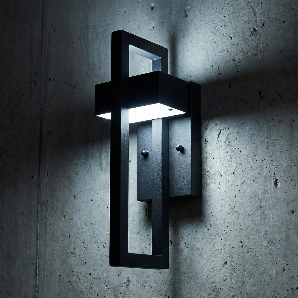 Modern European Outdoor Wall Lamp, Aluminum LED Sconce, Multiple Sizes & Light Colors