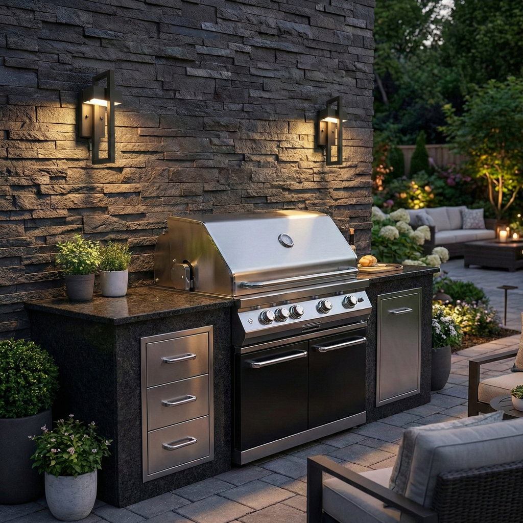 Modern European Outdoor Wall Lamp, Aluminum LED Sconce, Multiple Sizes & Light Colors