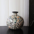 Sun Lake Supply Handcrafted Seashell Vase 16cm Decorative Shell Mosaic Vase from Vietnam