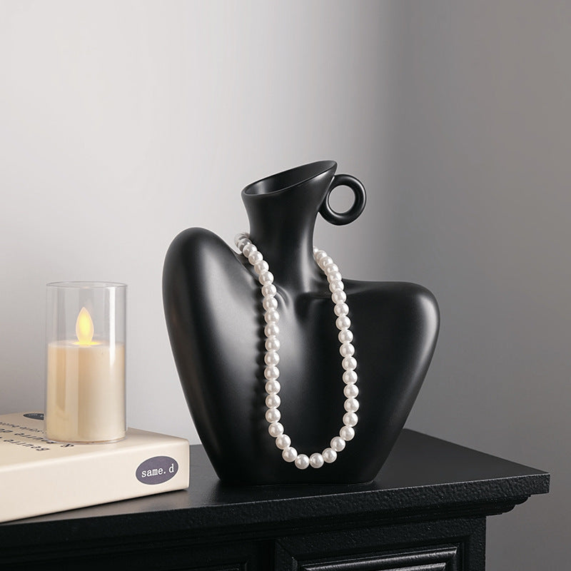 Sun Lake Supply Sculptural Bust Ceramic Vase - Modern Decorative Art Vase in Multiple Colors