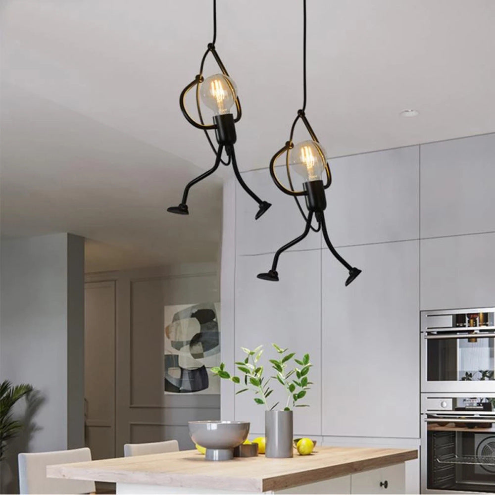 Modern Climbing Figure Pendant Light - Sculptural Human Form Figurine Ceiling Lamp