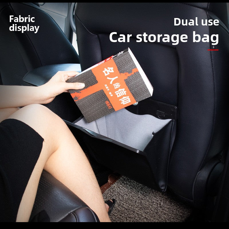Sun Lake Leather Car Storage Bag Sleek Mounted Fabric Design