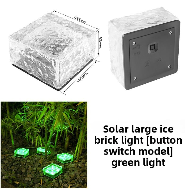 Solar-Powered Outdoor Ice Brick Lamp