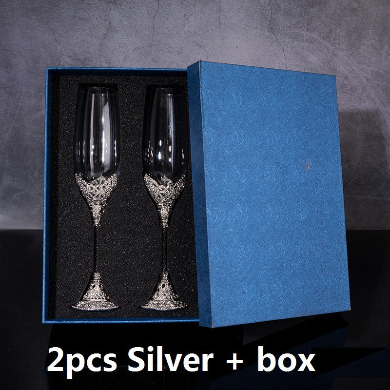 Sun Lake Supply Luxurious Decorative Crystal Glass Wine Set
