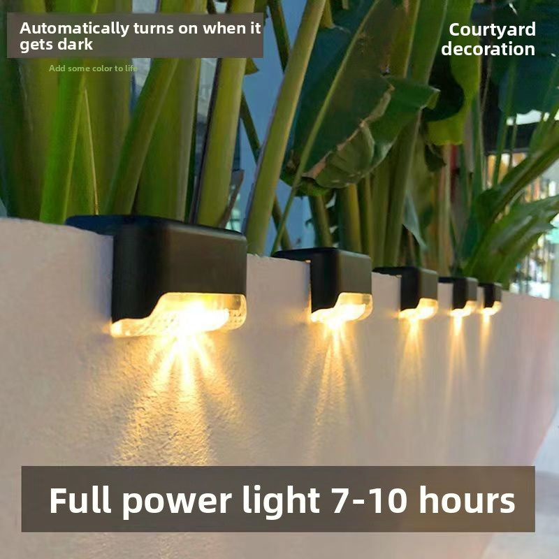 Solar-powered step lights and outdoor garden lights