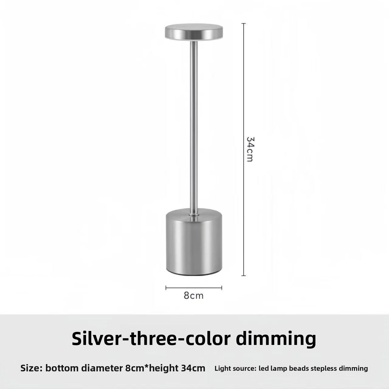Modern minimalist LED rechargeable table lamp with touch dimming