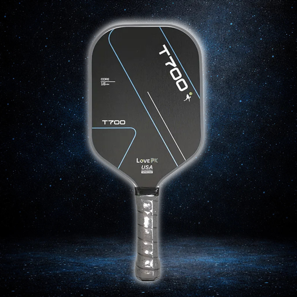 T700 Carbon Fiber Pickleball Paddle - Matte Textured Grip Surface Lightweight 220g Control + Power (Blue/Red/Neon Green)
