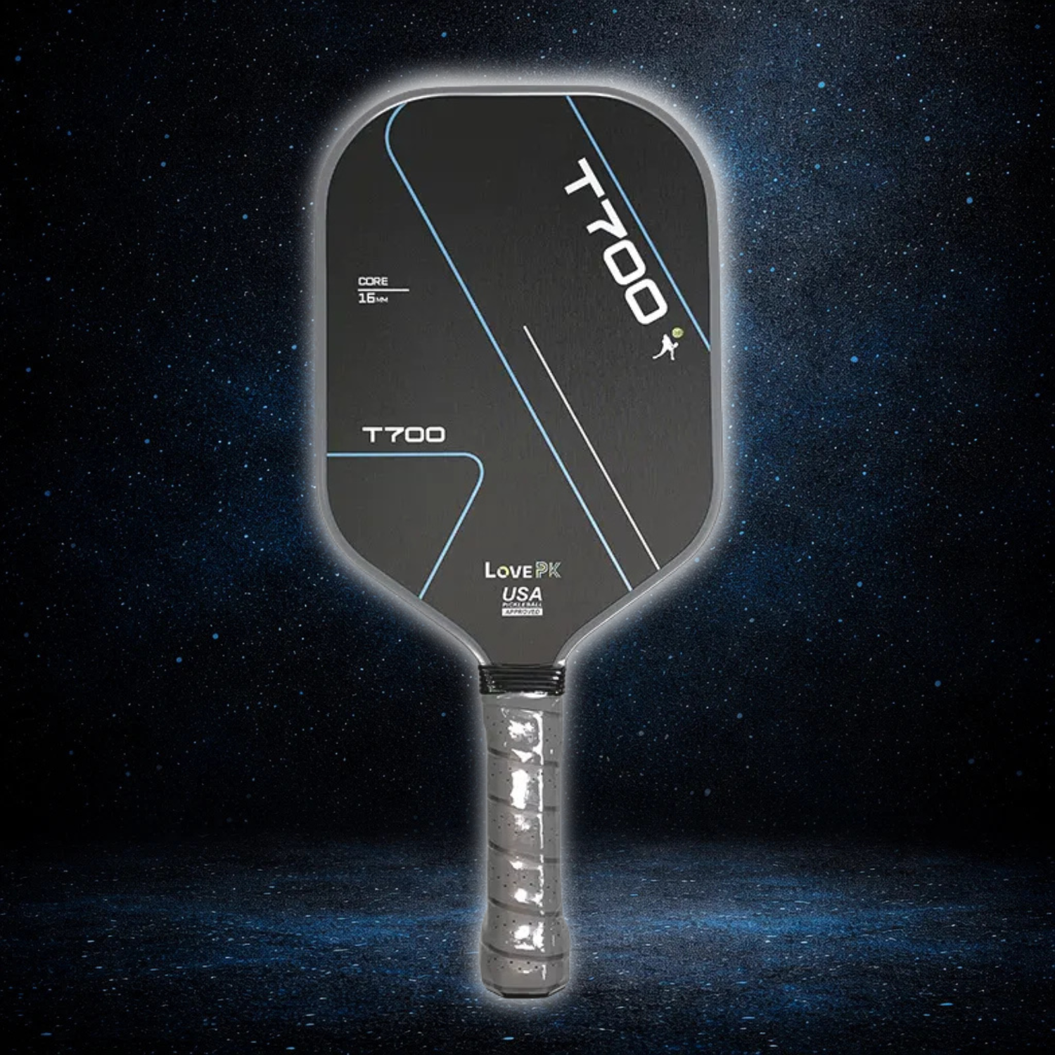 T700 Carbon Fiber Pickleball Paddle - Matte Textured Grip Surface Lightweight 220g Control + Power (Blue/Red/Neon Green)