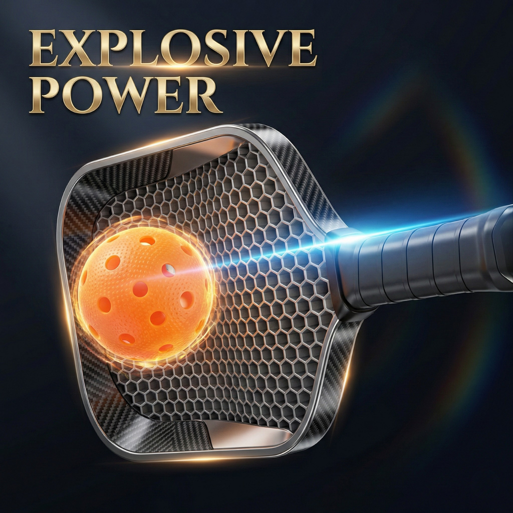 T700 Carbon Fiber Pickleball Paddle - Matte Textured Grip Surface Lightweight 220g Control + Power (Blue/Red/Neon Green)