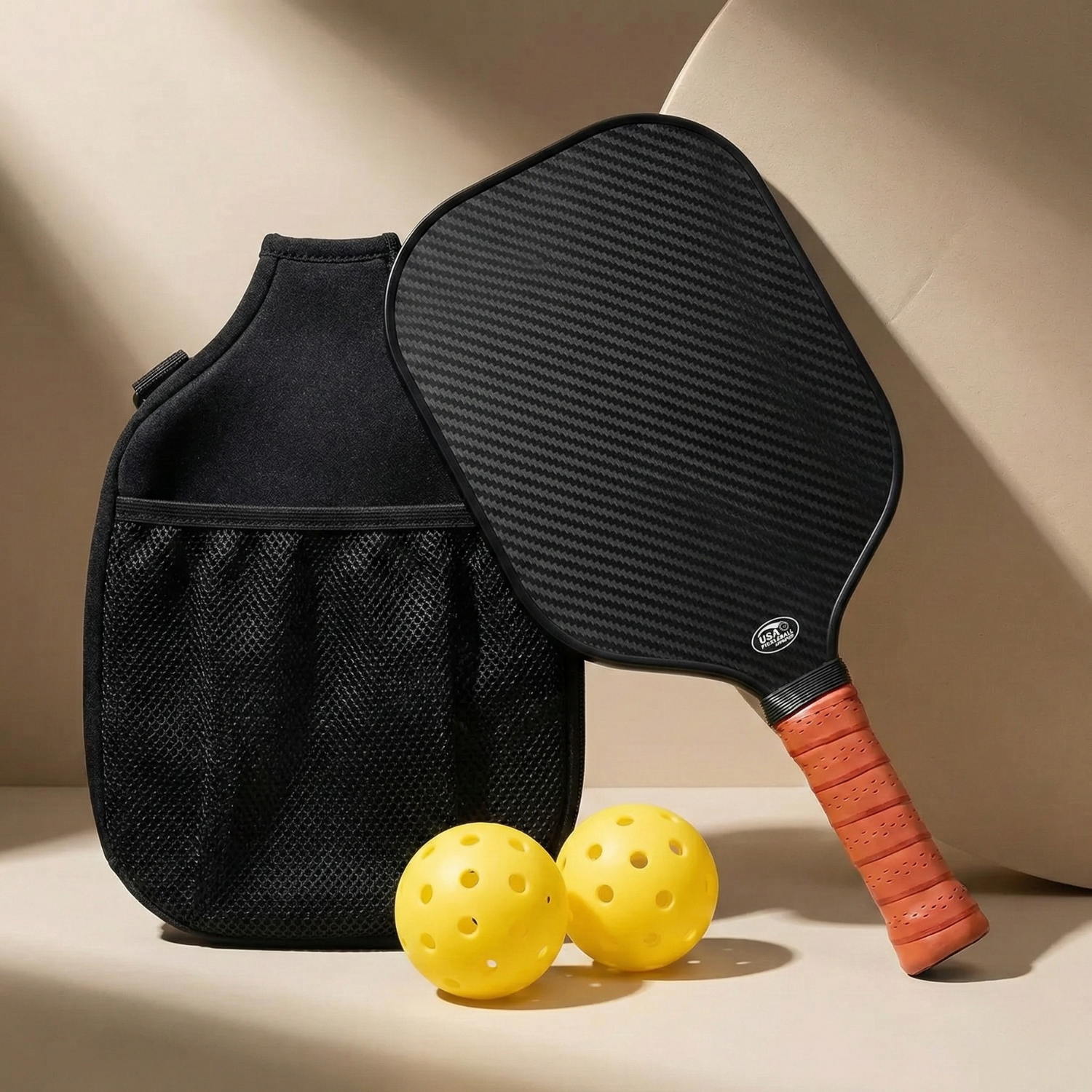 T700 Carbon Fiber Pickleball Paddle Set (16mm) | USAPA Approved + Travel Bag & 2 Balls (Inferno Black)